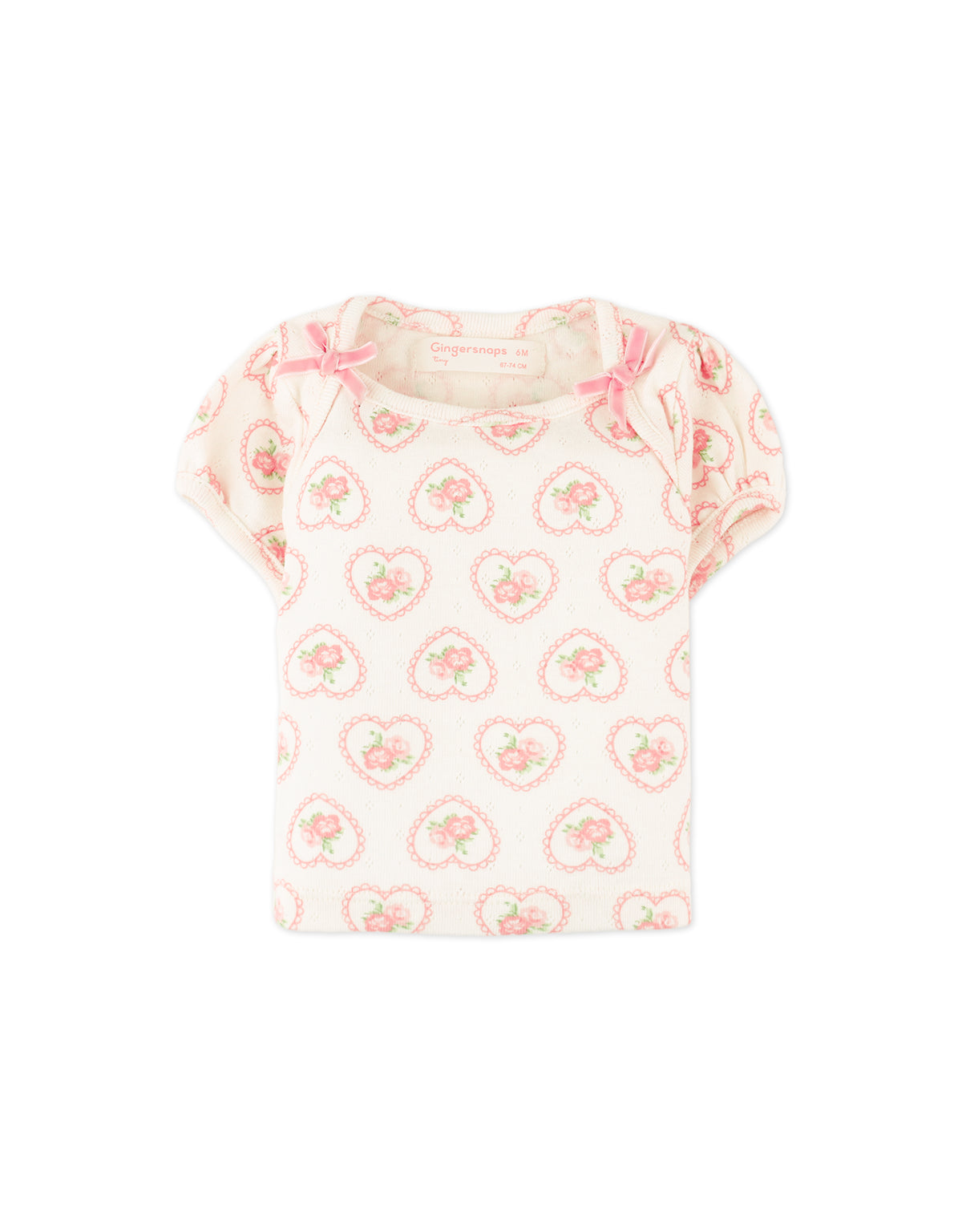 BABY ROSIE PRINTED POINTELLE SKORT SET WITH BOWS