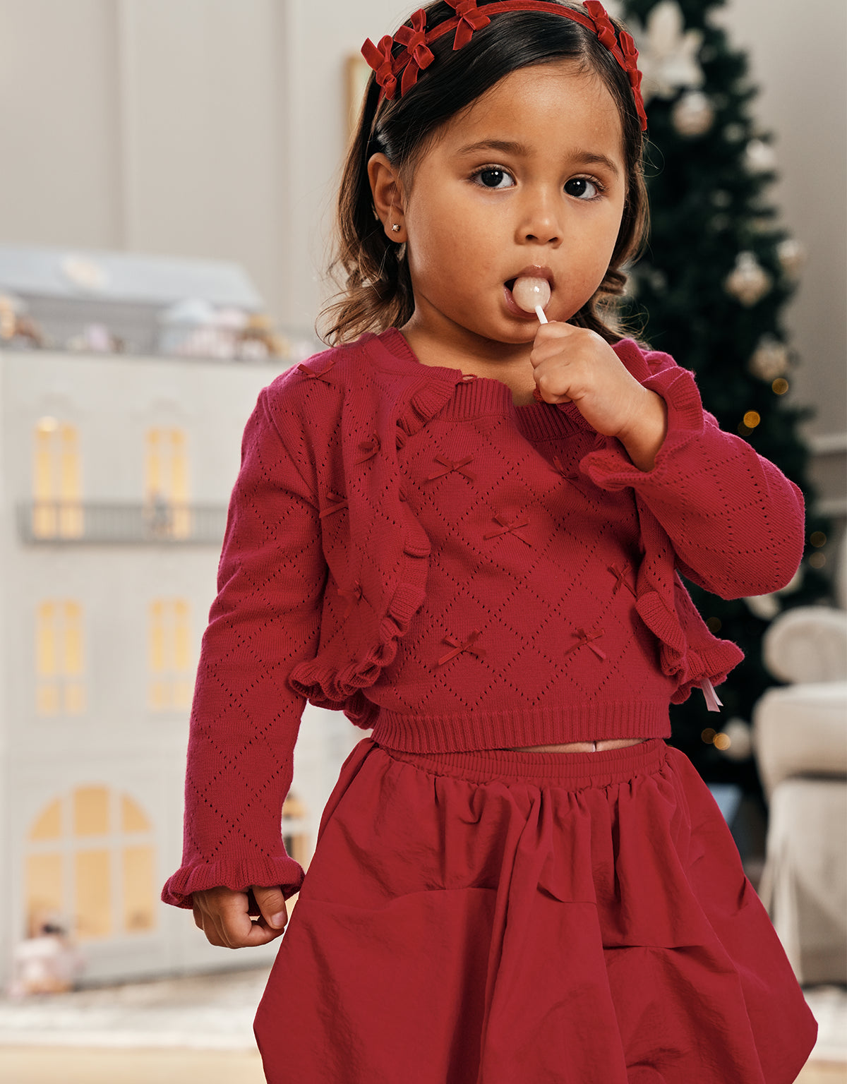 BABY ZELIE KNITTED TANK TOP AND BUBBLE SKIRT SET