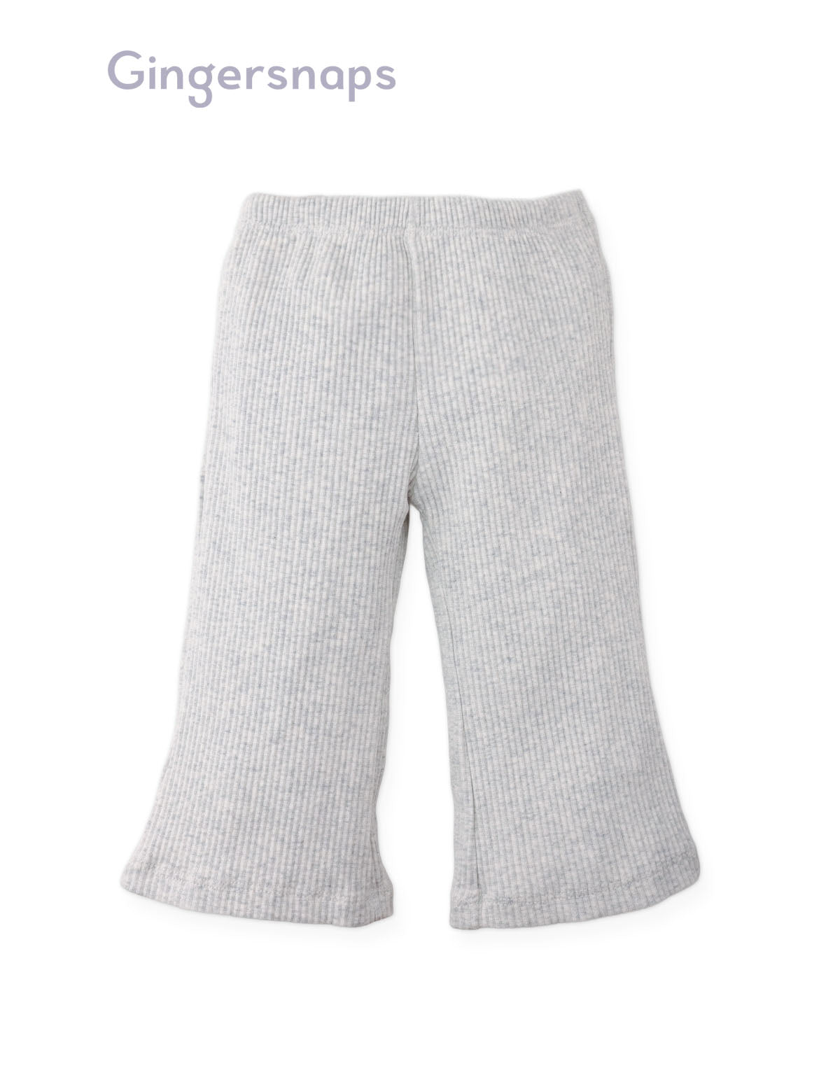 Full front photo of Baby Maisie Leggings in gray showing ribbed texture and bootcut silhouette from the Holiday collection of Filipino kids fashion brand Gingersnaps Philippines.
