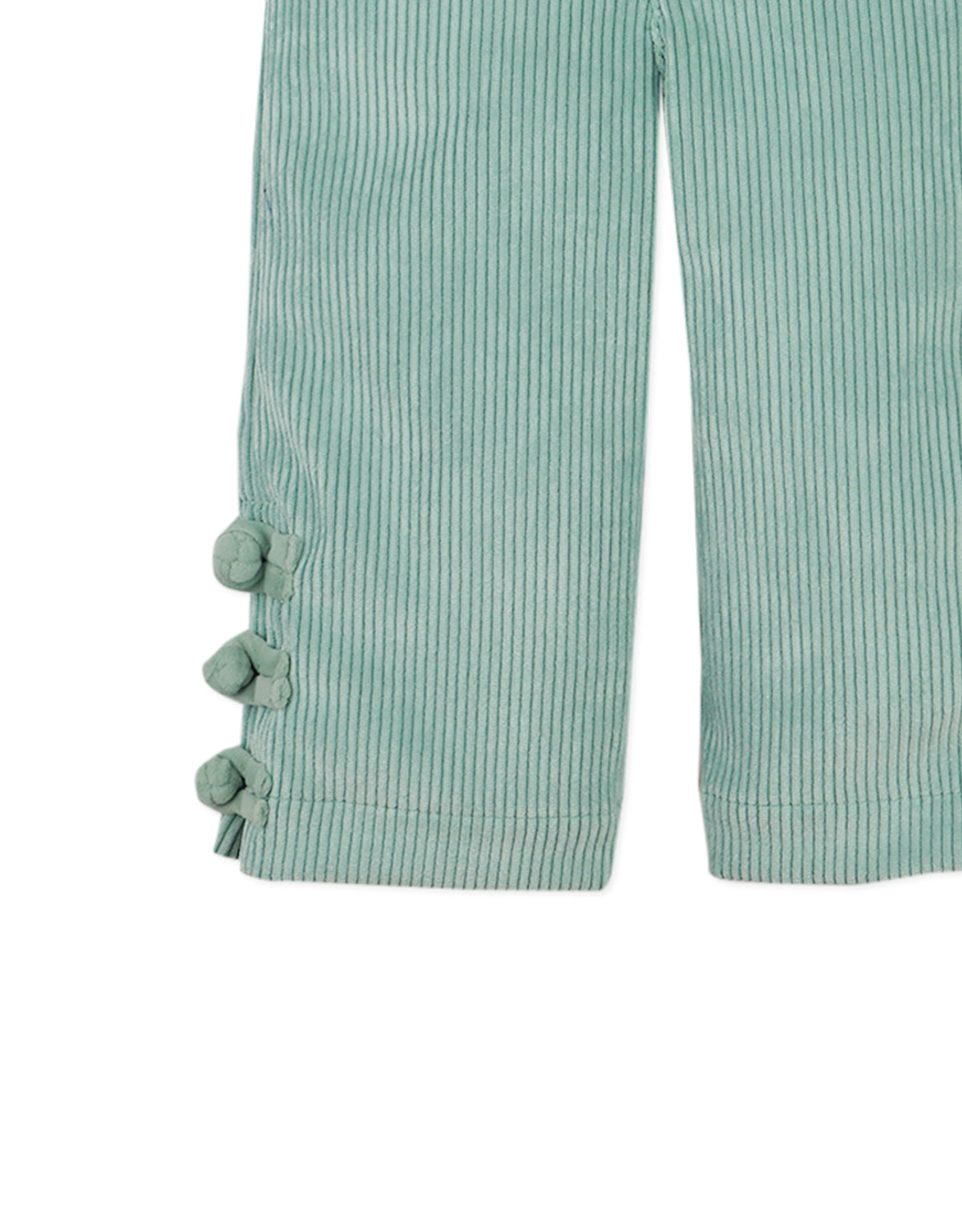 BABY ARIELLE STRAIGHT FIT SEAFOAM WITH SIDE SLITS AND CHINESE BUTTON CLOSURE