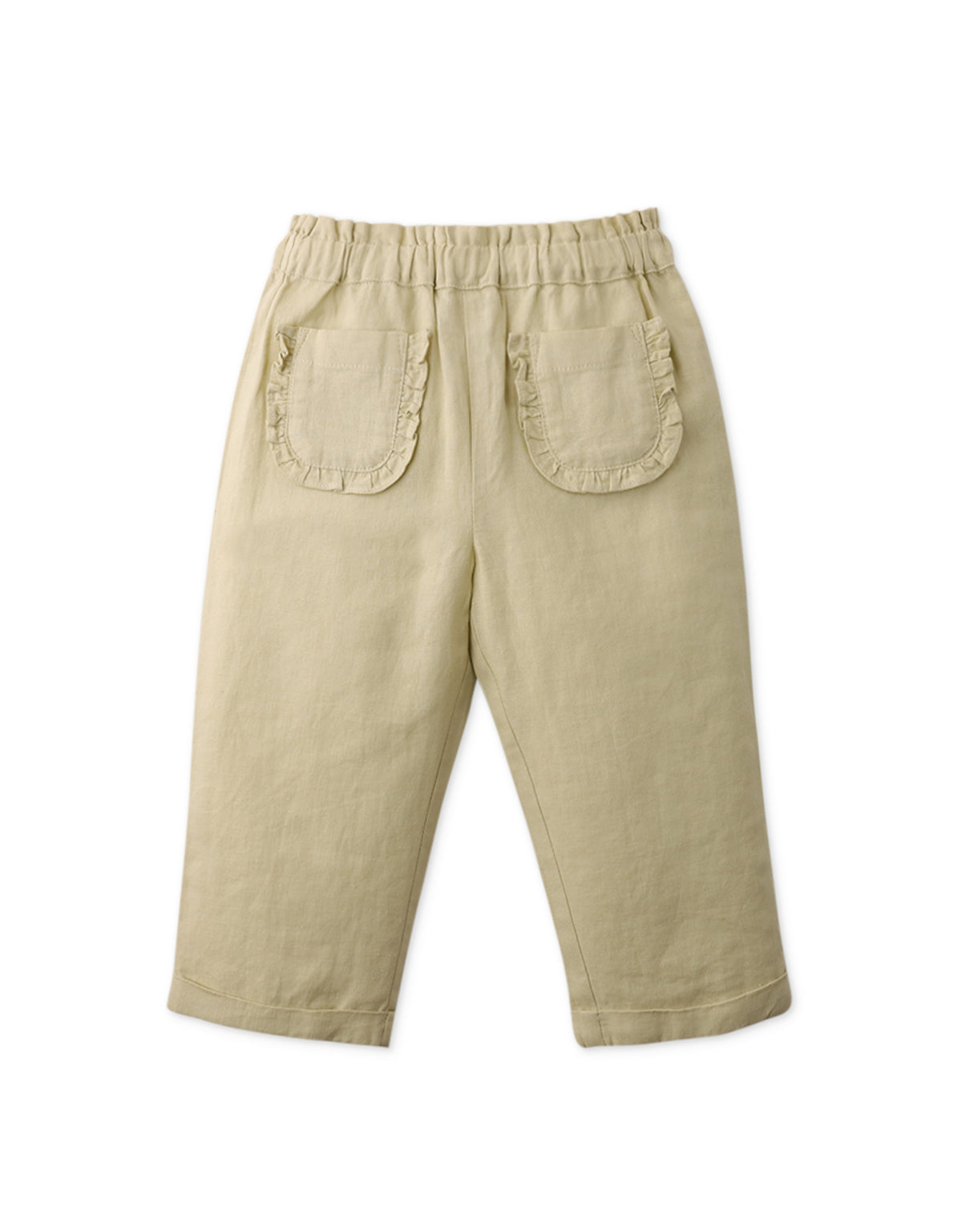 BABY GIRLS PAPER BAG PANTS WITH RUFFLES ON POCKETS