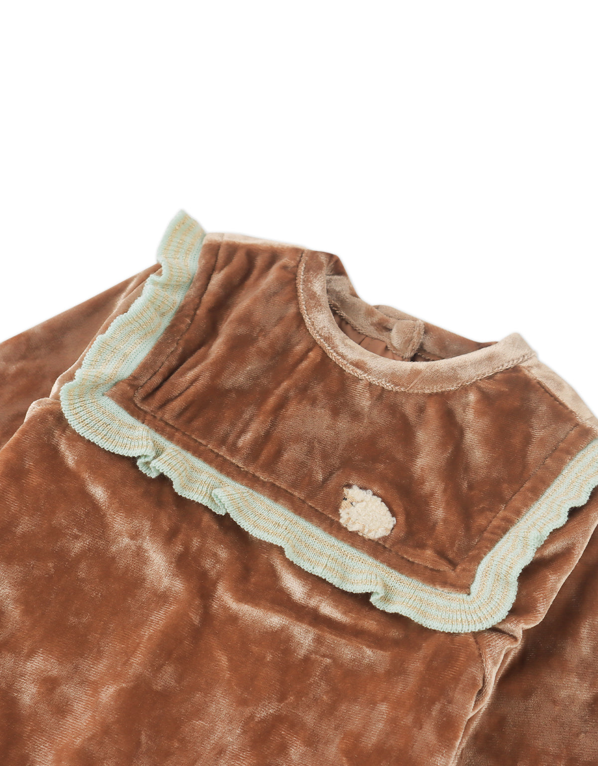 BABY  LEONIE PULLOVER SUNDANCE WITH RUFFLES AND TINY SHEEP EMBROIDERY