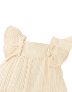 Baby Caseyline Crumpled Ruffle Sleeves Playsuit front view
