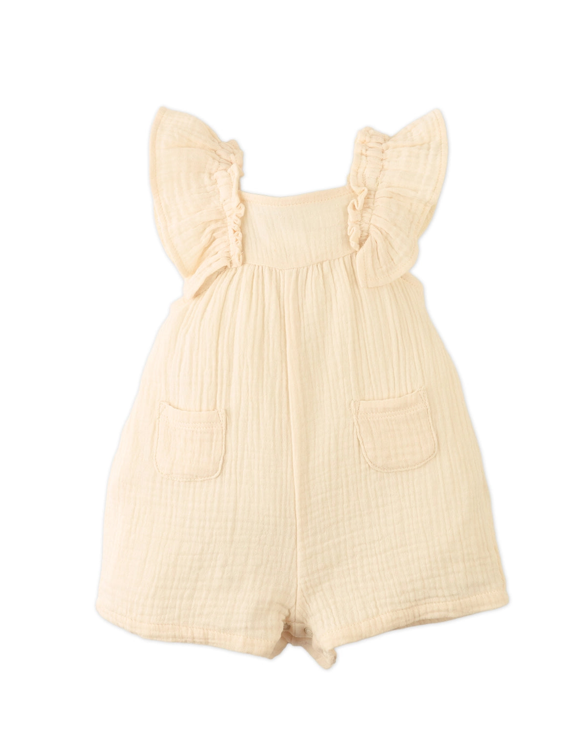 BABY CASEYLINE CRUMPLED RUFFLE SLEEVES PLAYSUIT