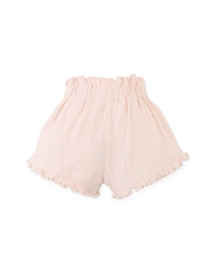 Baby Faye Shorts With Waistband And Bow Applique fabric and fit detail