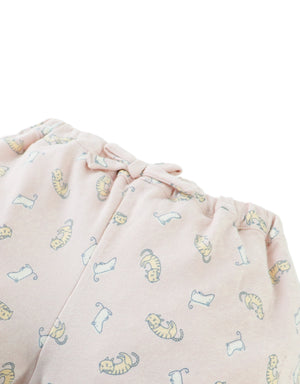 Baby Alba Knitted Bloomers with All-Over Cat Print front view