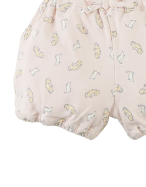 Baby Alba Knitted Bloomers with All-Over Cat Print style detail