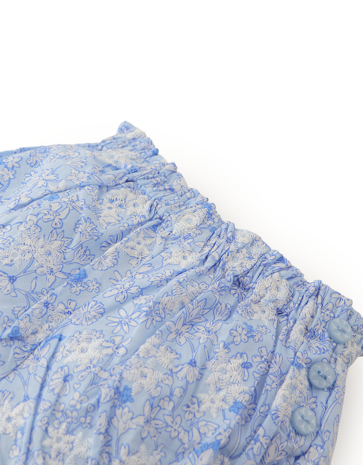 BABY FRANCES PRINTED BLOOMERS WITH EMBROIDERY AND BUTTONS