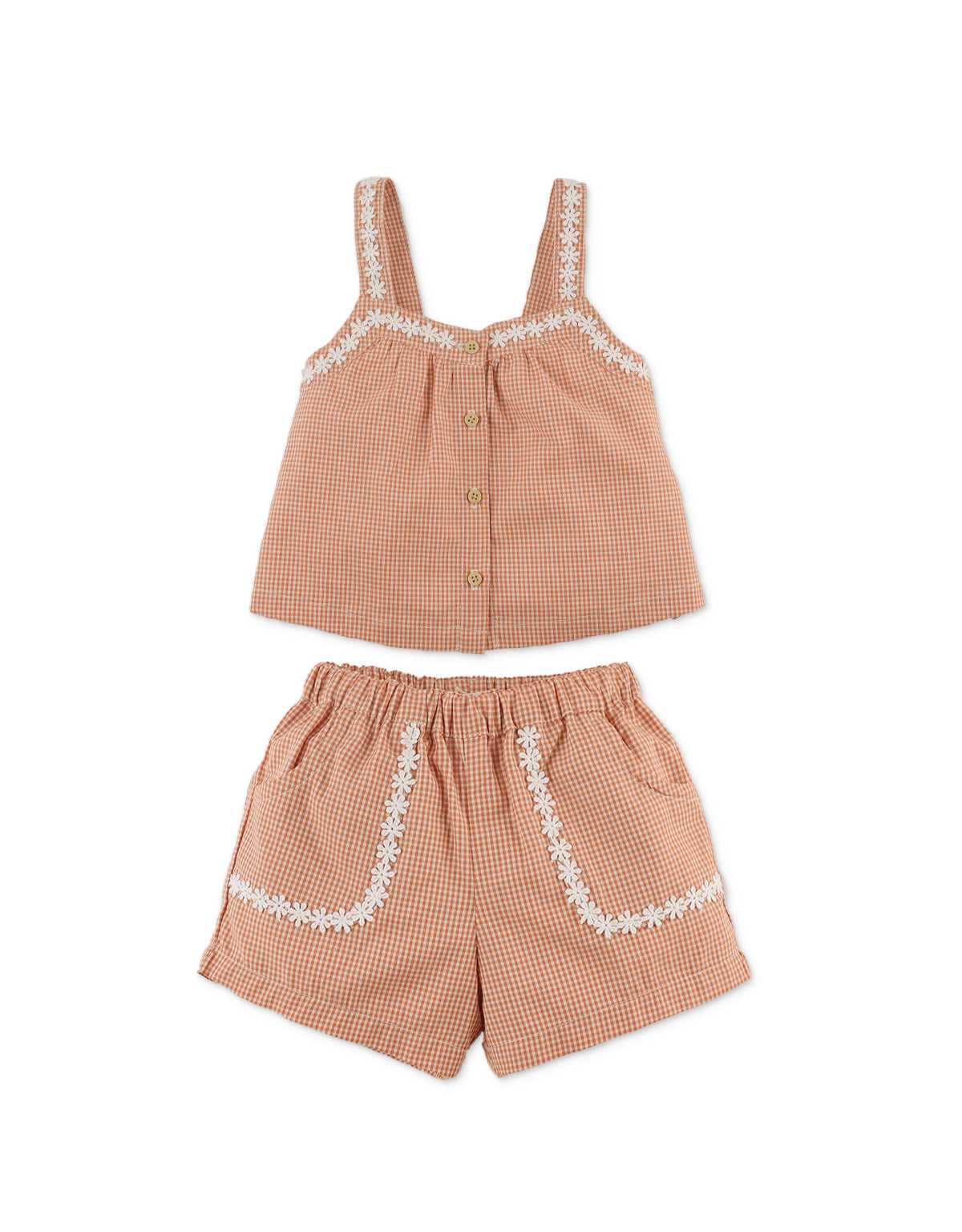 BABY GIRLS NERY SHORTS SET WITH DAISY LACE TRIMS