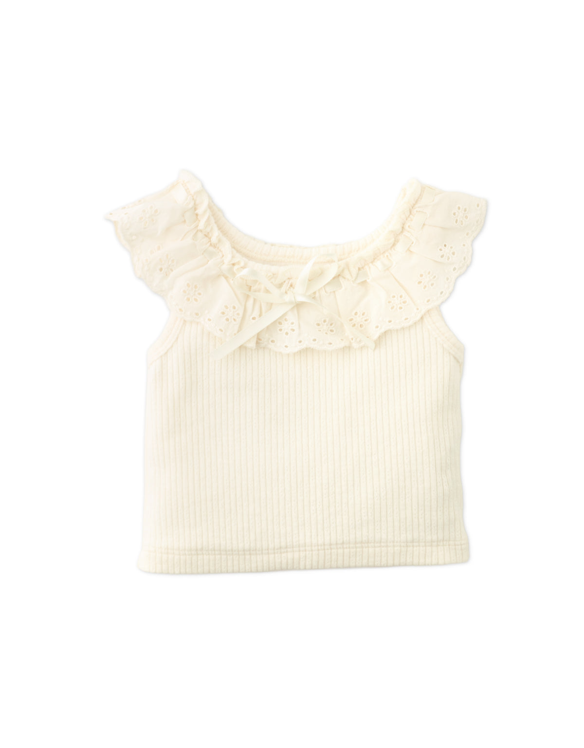 BABY CINDY RIBBED SHORT SET WITH SCALLOPED DETAILS