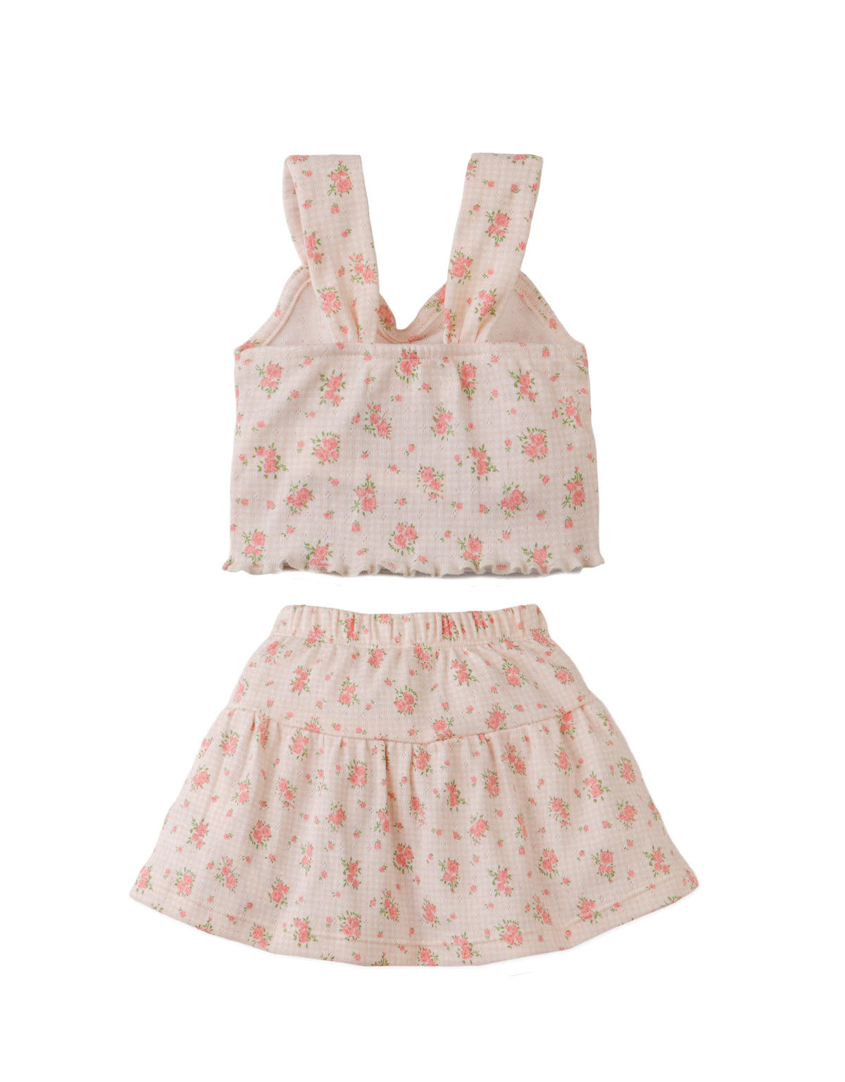 Full back photo of Baby Lilibet Skirt Set with bow details on straps, from the Holiday collection of Filipino kids fashion brand Gingersnaps Philippines.