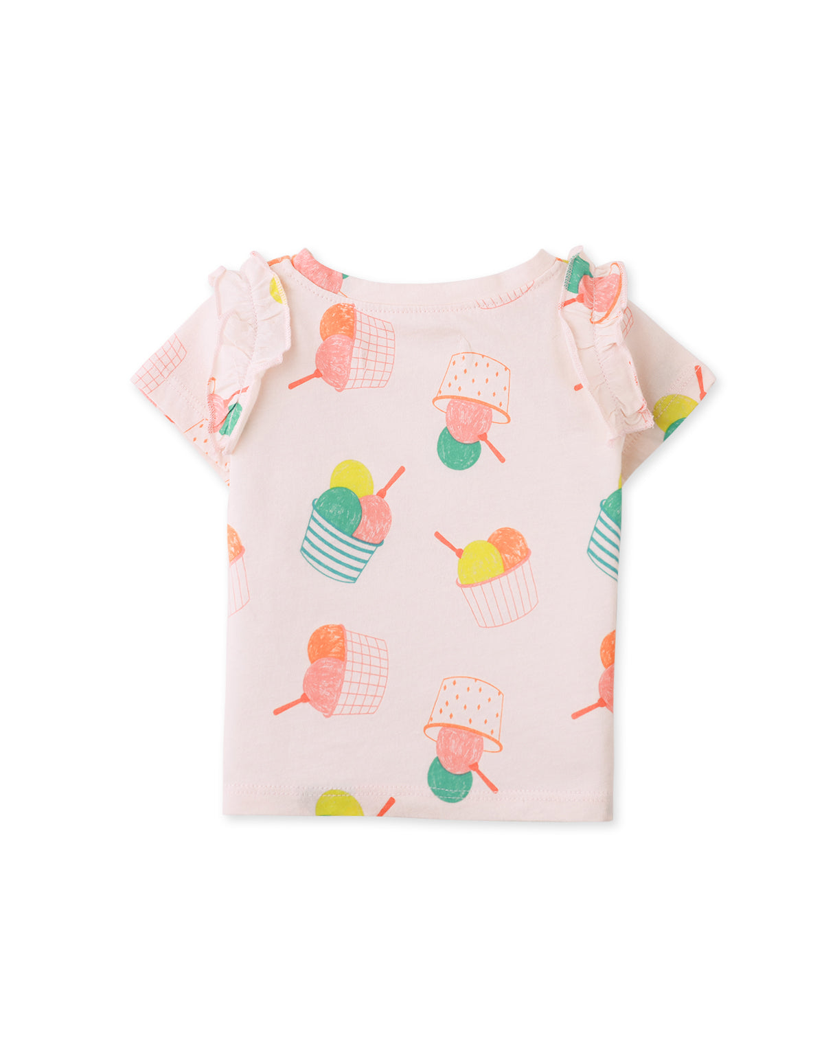 BABY GIRLS GINA TEE SUNDAE OVERLOAD WITH RUFFLES ON SLEEVES