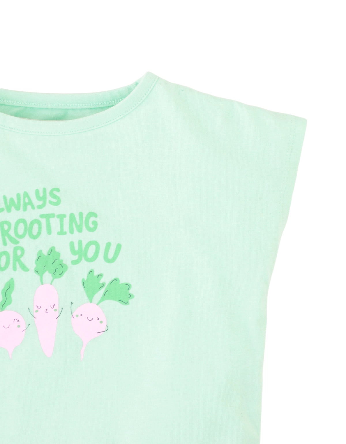 Baby Helena Graphic Tee with Veggies Print close-up detail
