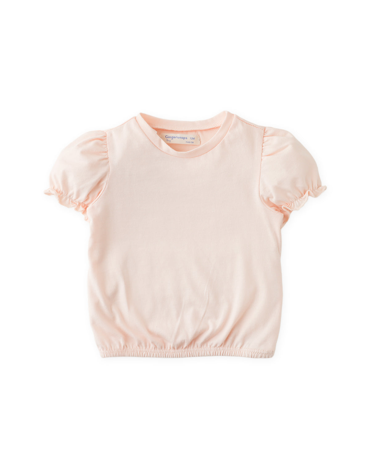 Baby Estelle Puff Sleeve Tee with Elasticized Hem - Peach