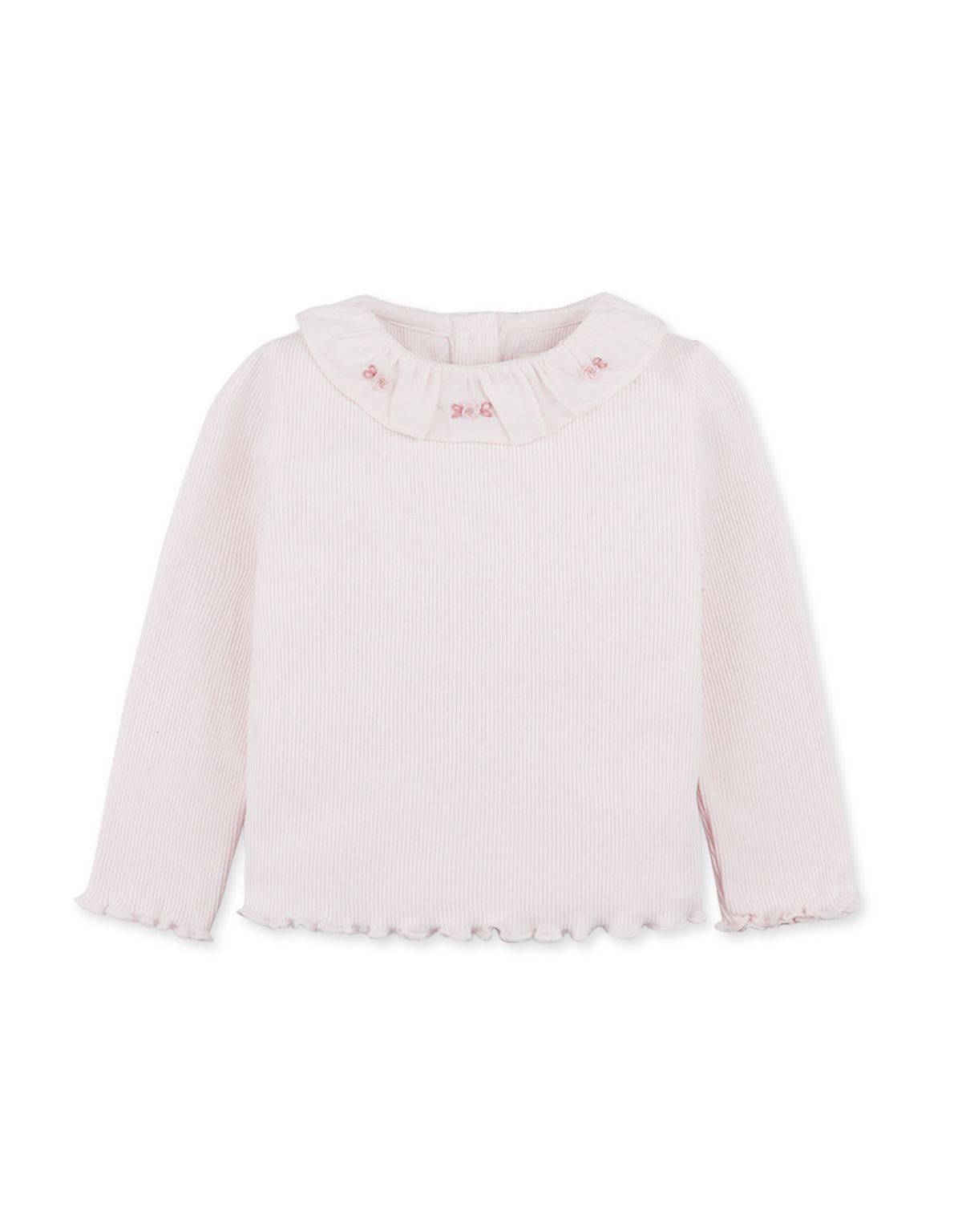 BABY JANE LONG SLEEVES COLLARED TEE WITH BULLION EMBROIDERY DETAILS
