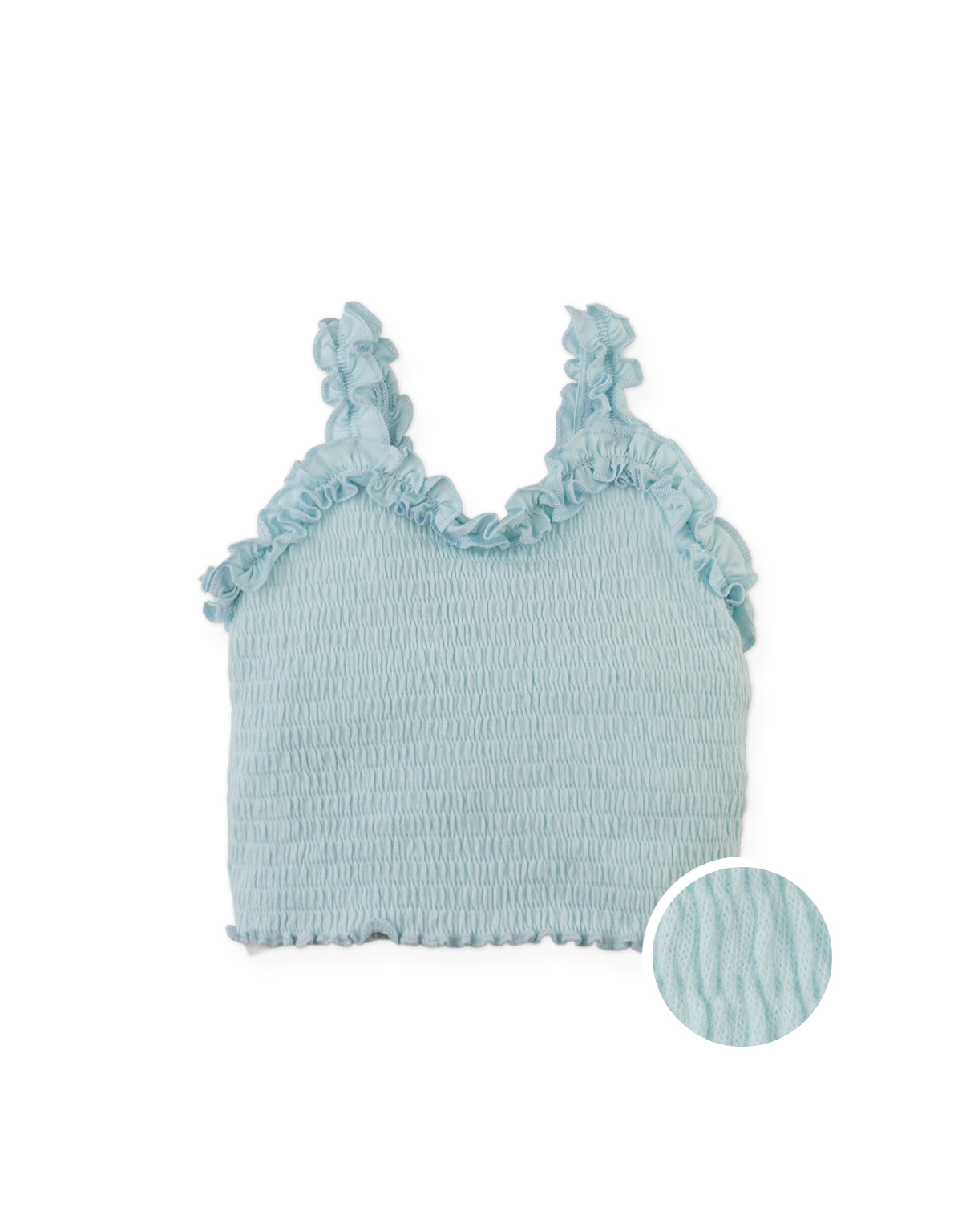 BABY GIGI FULLY SMOCKED TANK TOP WITH SET-IN RUFFLES