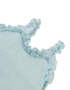 Baby Gigi Fully Smocked Tank Top With Set-In Ruffles front view