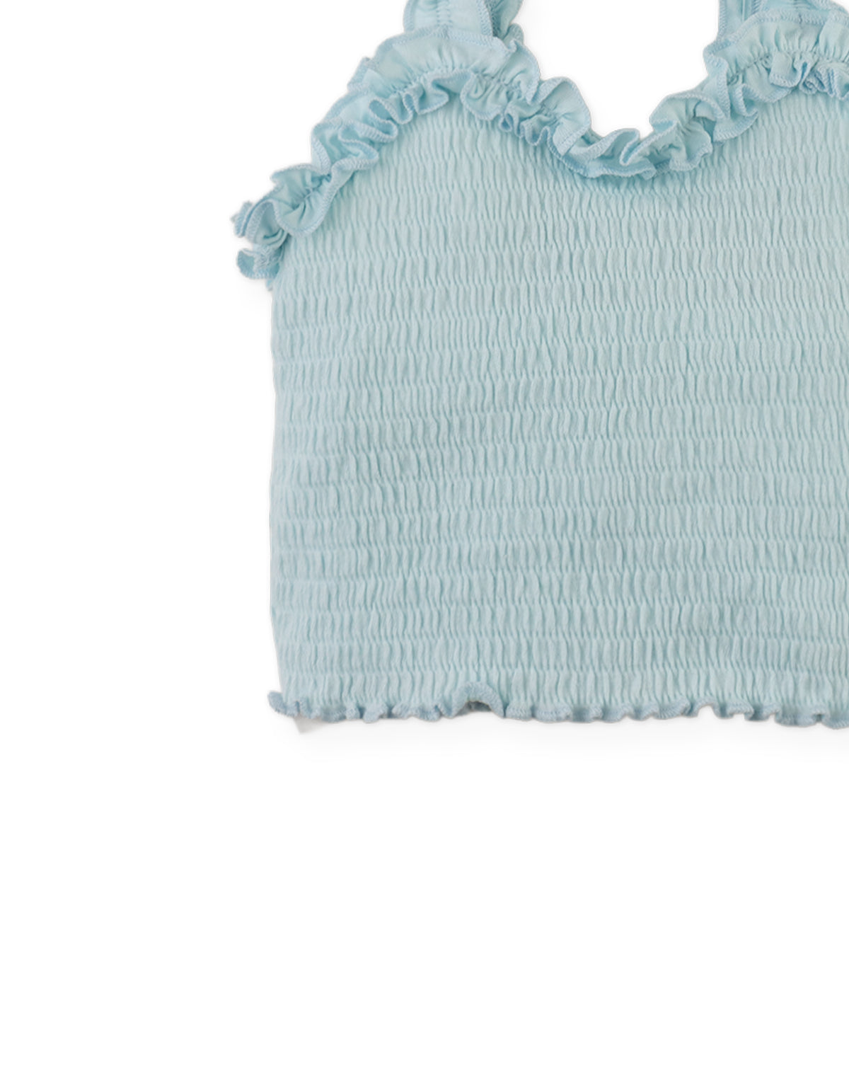 Baby Gigi Fully Smocked Tank Top With Set-In Ruffles style detail