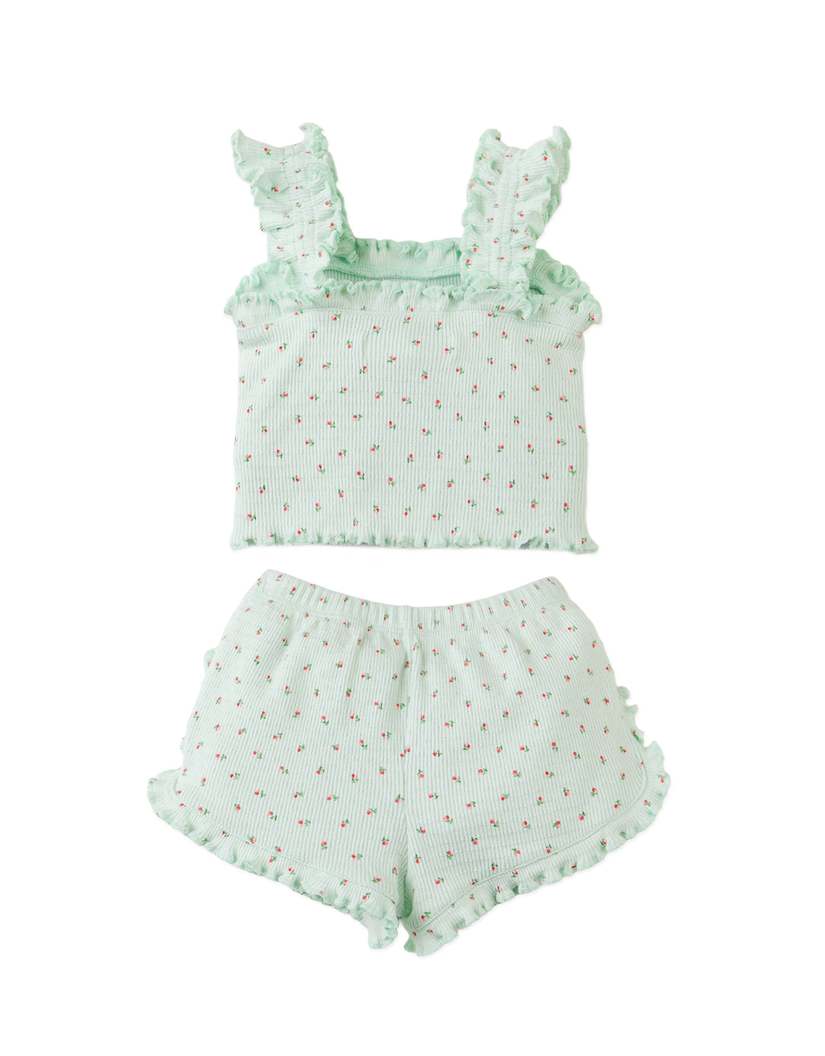 Full back photo of Baby Juliette Ruffled Top and Shorts Set, from the Holiday collection of Filipino kids fashion brand Gingersnaps Philippines.