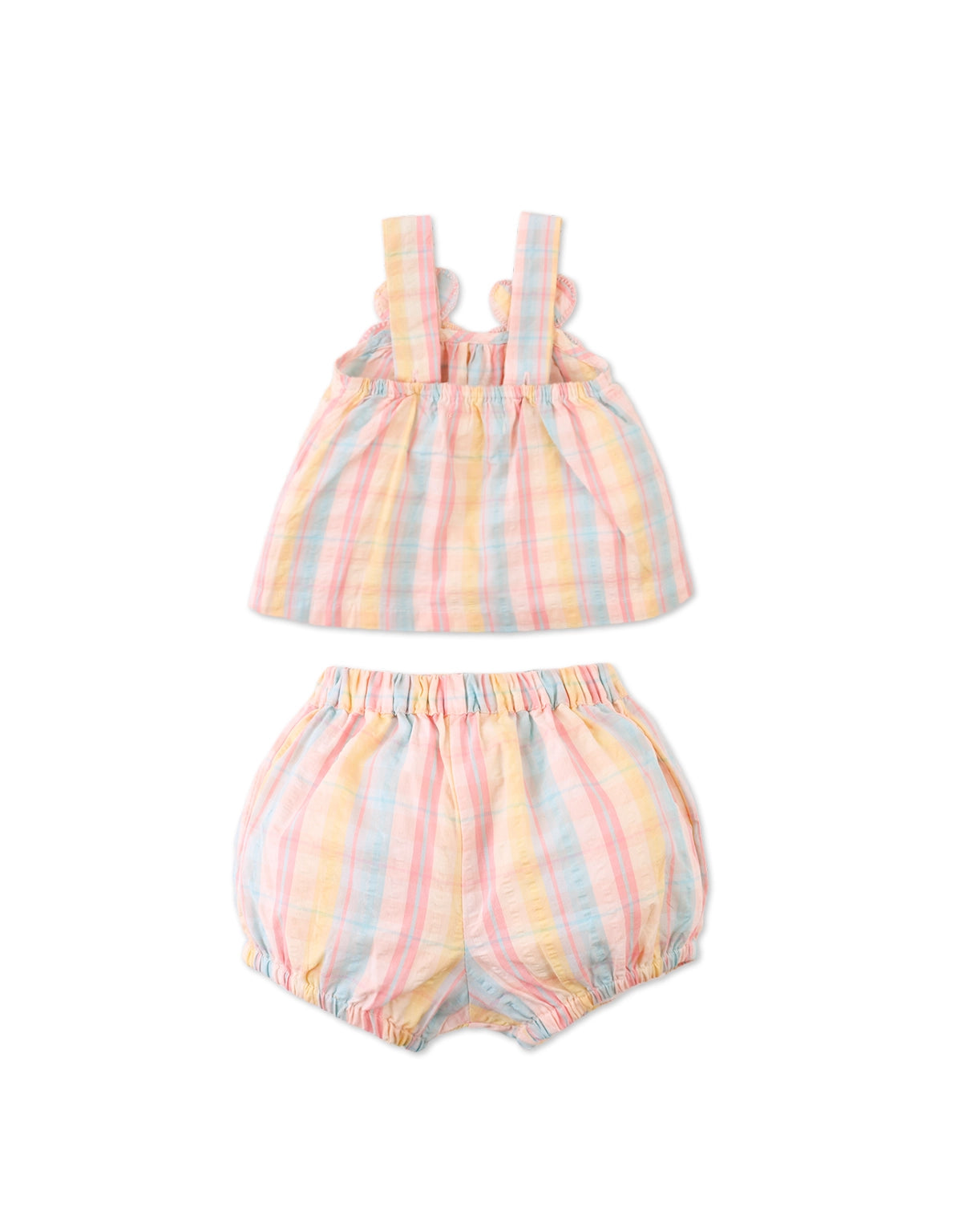 BABY MARGAERY STRAPPY PRINTED BLOUSE & RUFFLED SHORTS SET