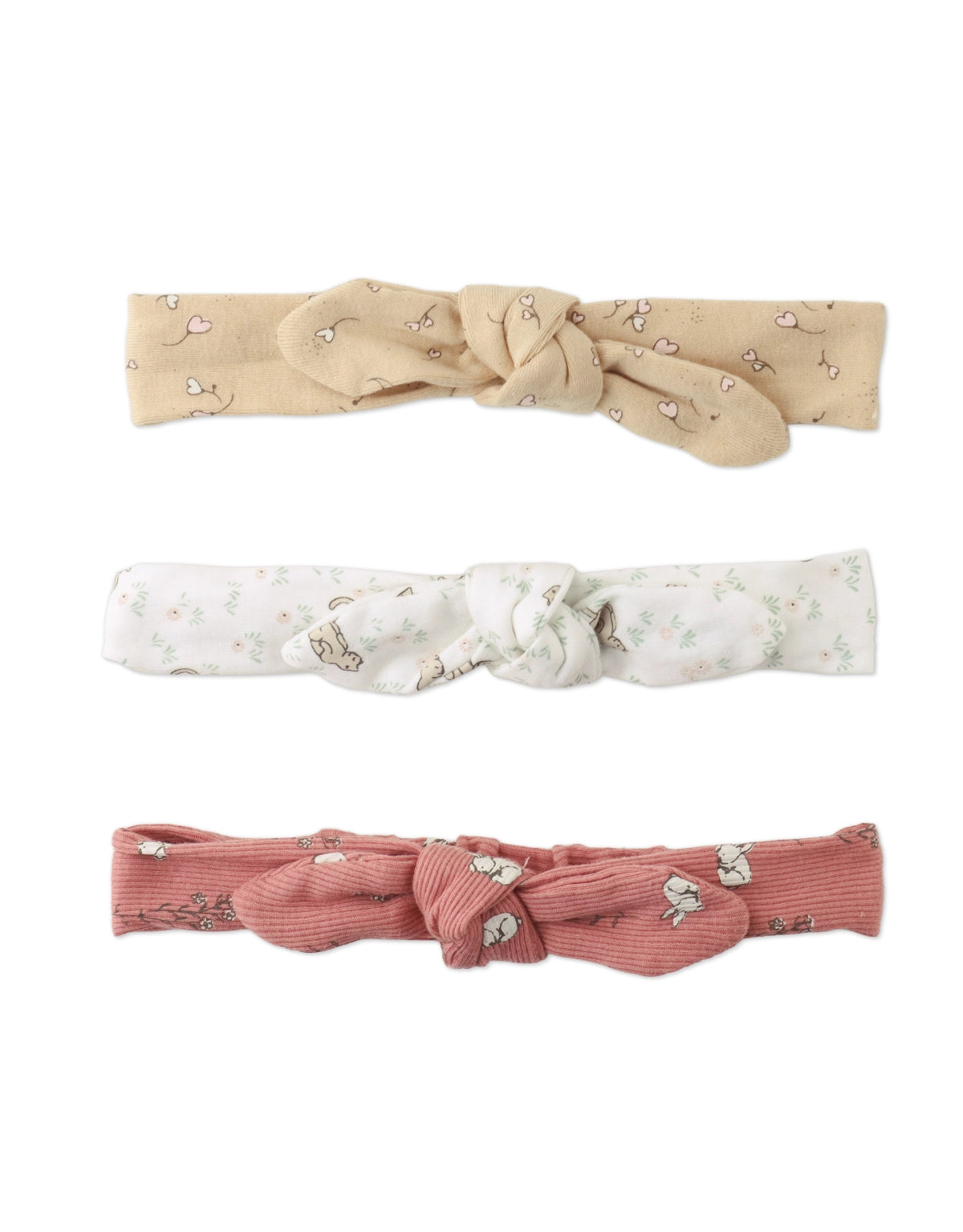 BABY LONDON 3-PIECE KNOTTED BOWS IN RIBBED FABRIC SET