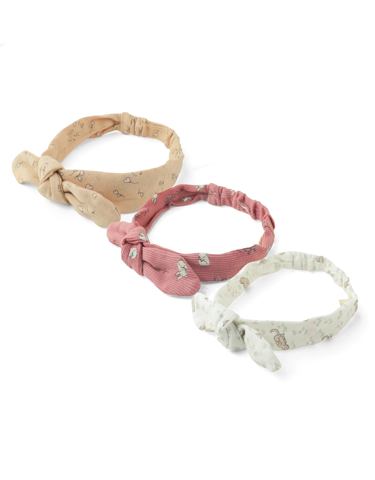 BABY LONDON 3-PIECE KNOTTED BOWS IN RIBBED FABRIC SET