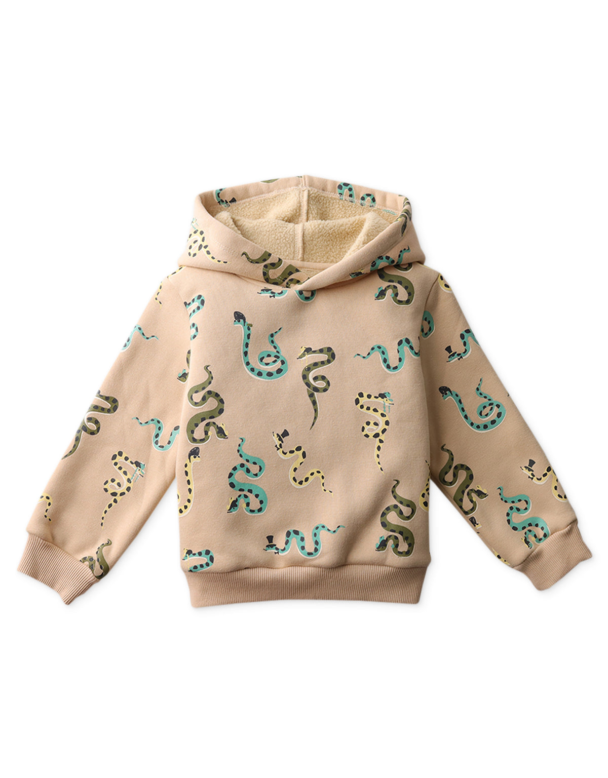 BABY BOYS SNAKES PRINTED FLEECE PULLOVER