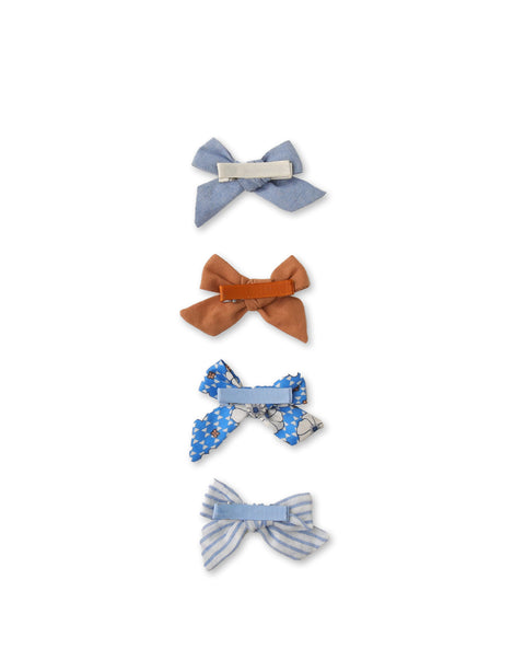 GIRLS PLAIN AND PRINTED BOW CLIP SET