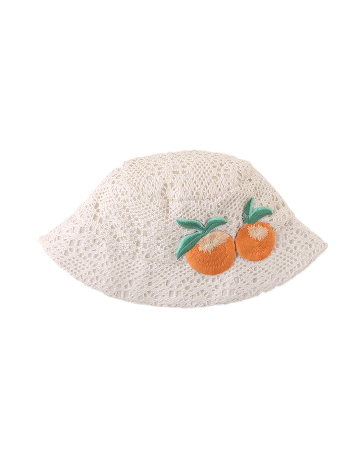 GIRLS LACE WITH ORANGES EMBROIDERY HAT