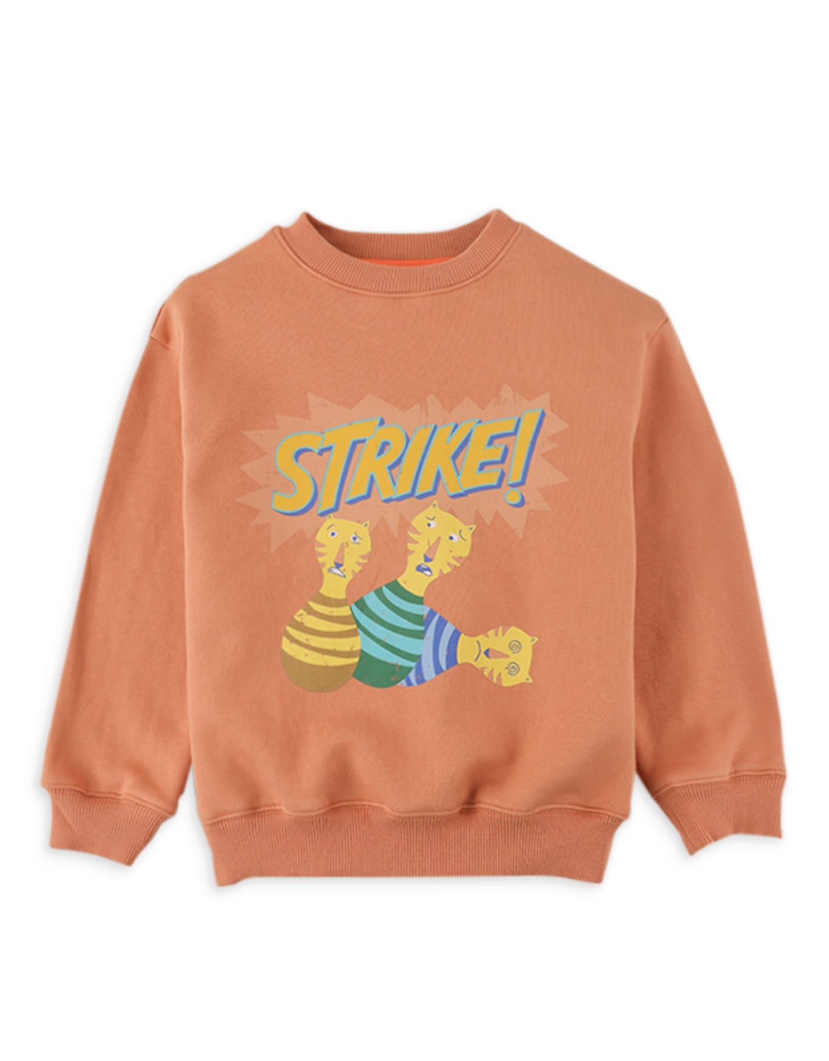 BOYS TIGER BOWLING PIN PRINT JERSEY FLEECE PULLOVER