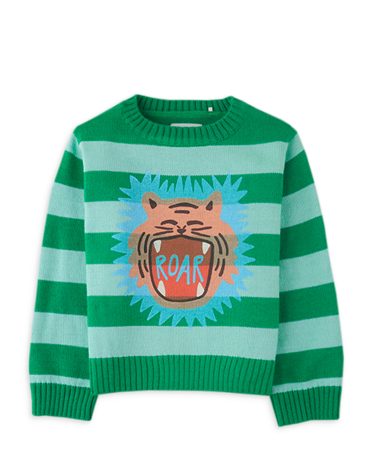 BOYS TIGER ON STRIPES KNITTED PULLOVER