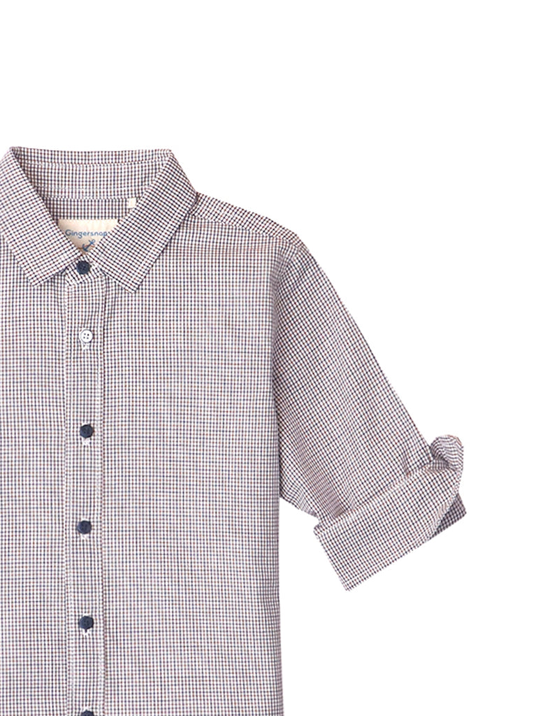 BOYS 2-TONE CHECKS SHIRT WITH HEM BINDING