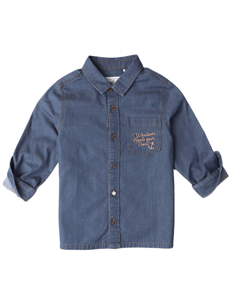 BOYS EMBROIDERED SOFT DENIM SHIRT