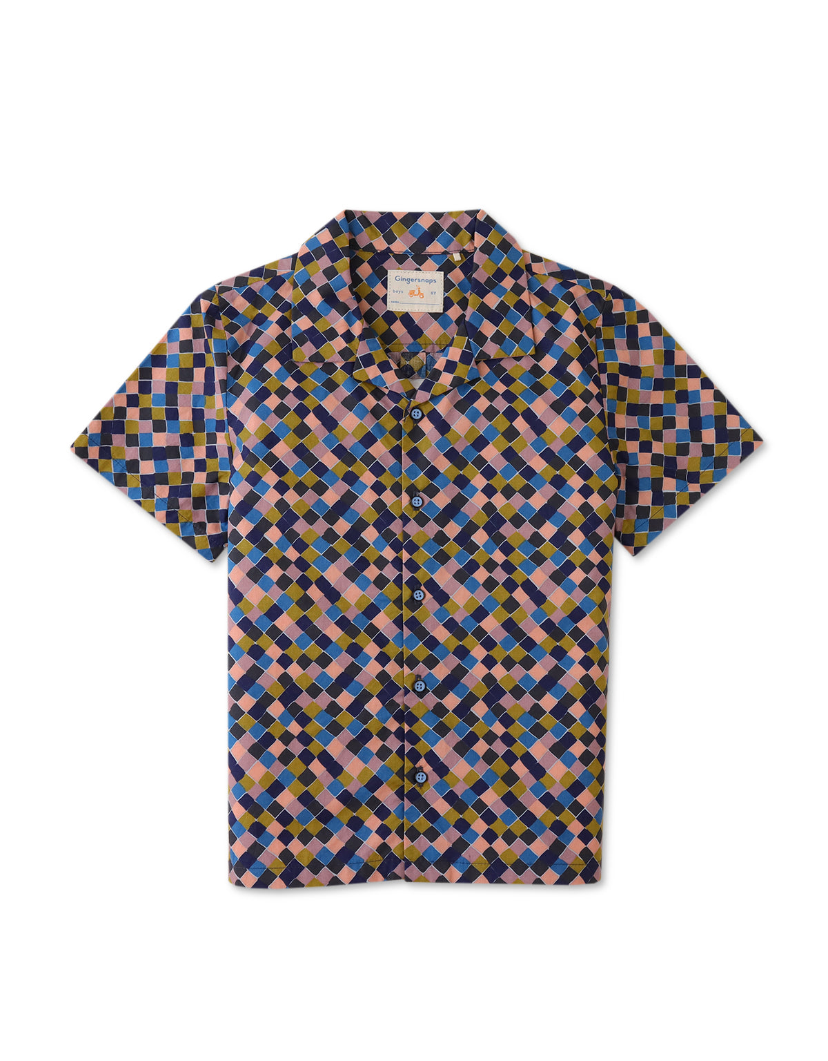 BOYS DIAMOND PRINT SHORT SLEEVES SHIRT