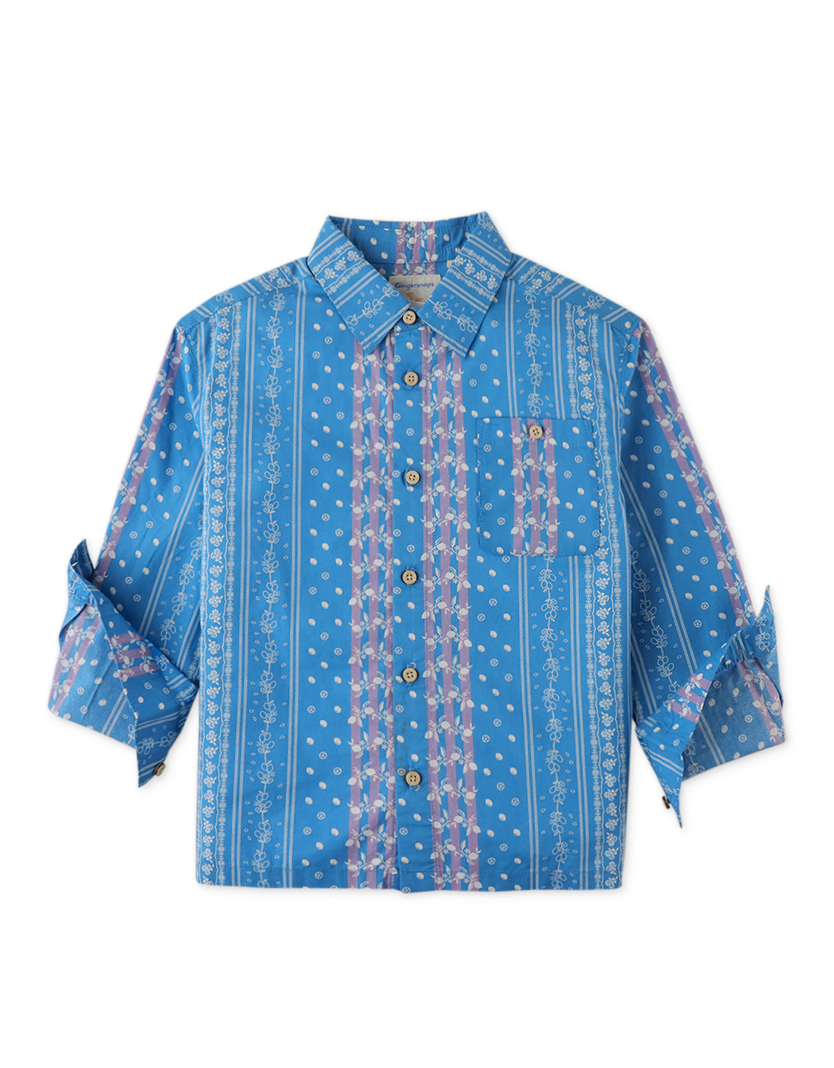 BOYS PRINTED POPLIN LONG SLEEVES SHIRT