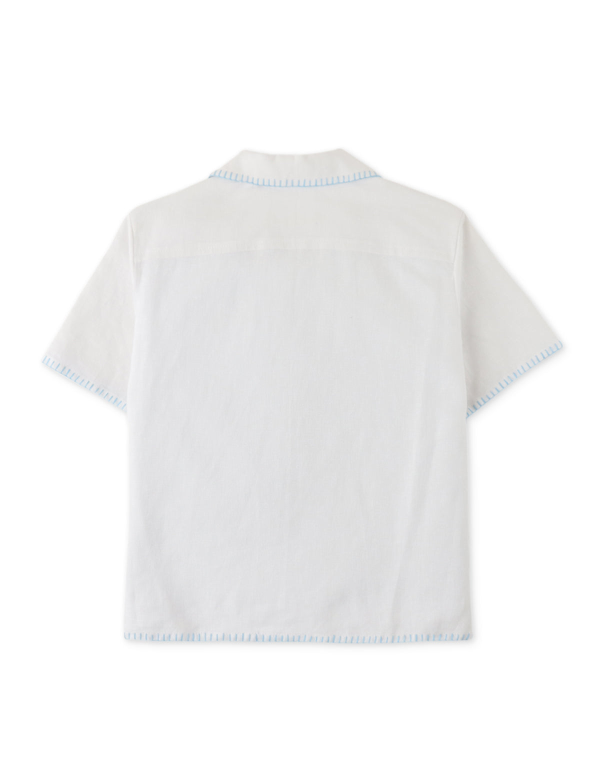 BOYS EMBROIDERED LINEN SHORT SLEEVES SHIRT