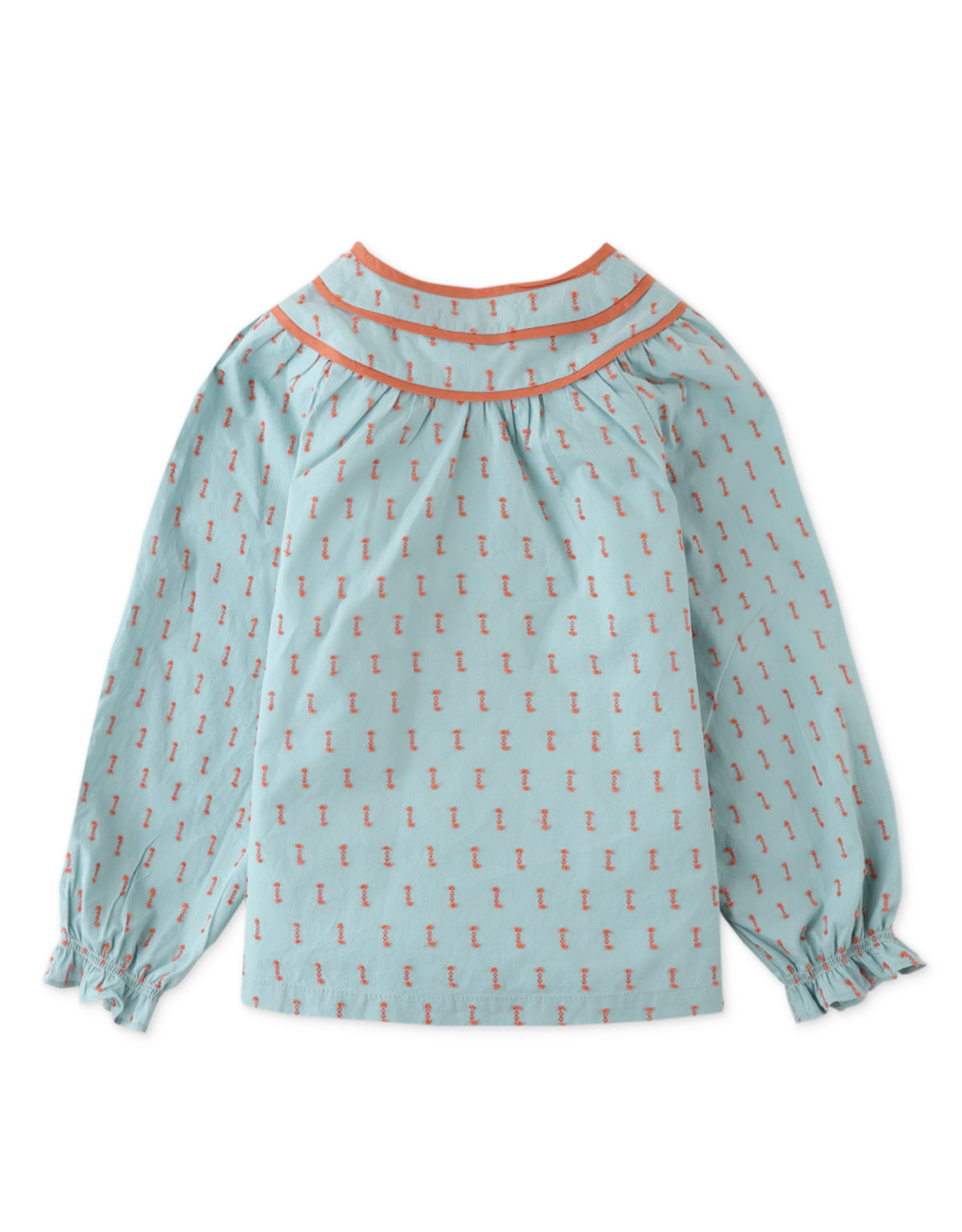 GIRLS DOTTED TOP WITH CONTRAST TRIM