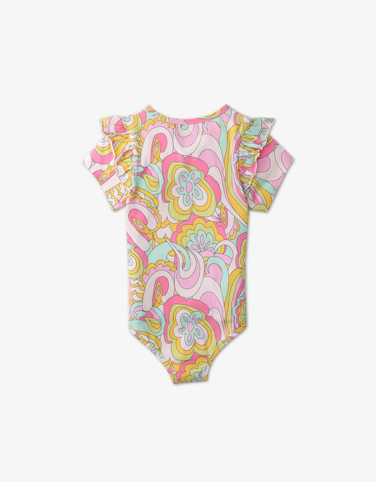 GIRLS PSYCHEDELIC PRINT JERSEY BODYSUIT