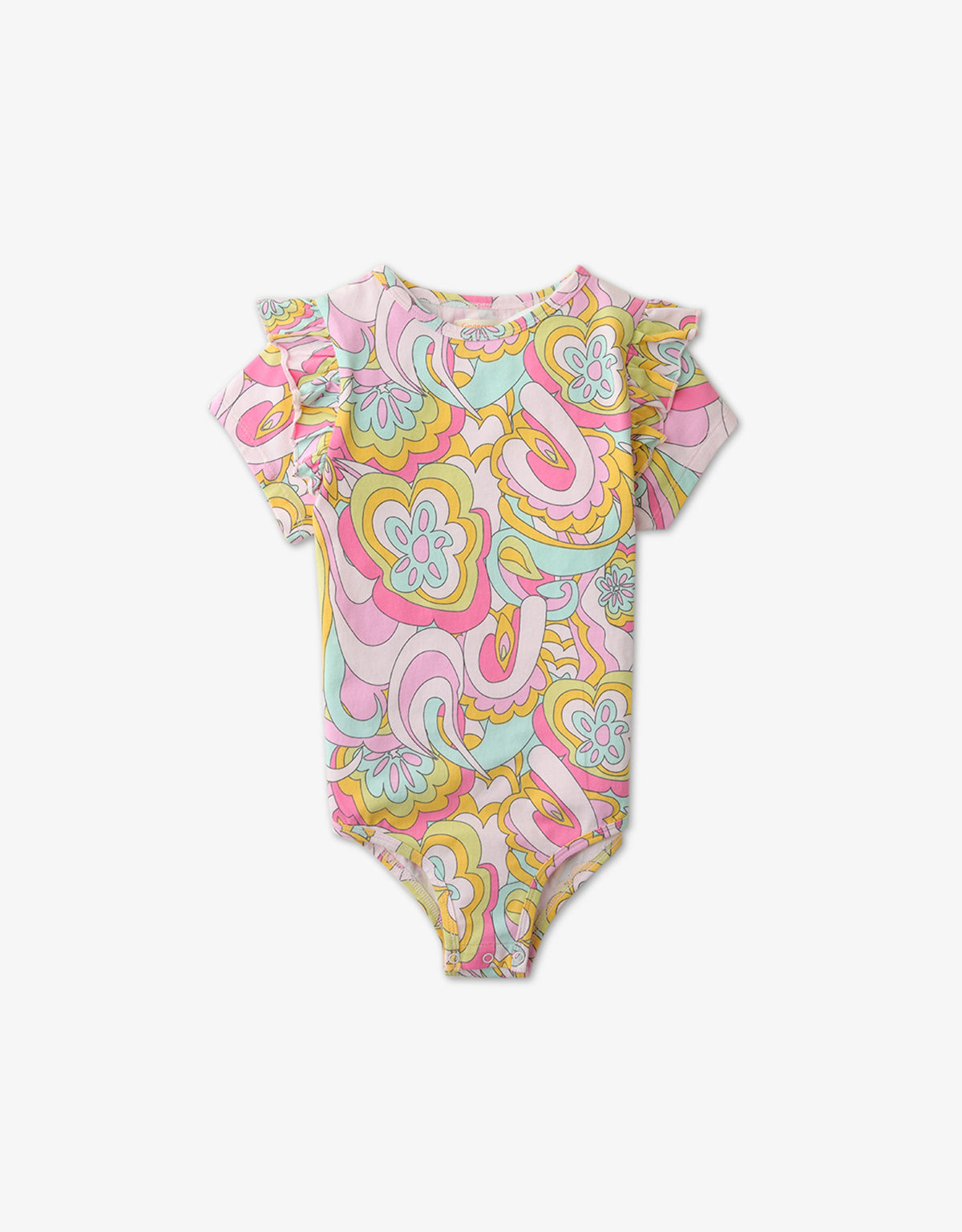 GIRLS PSYCHEDELIC PRINT JERSEY BODYSUIT