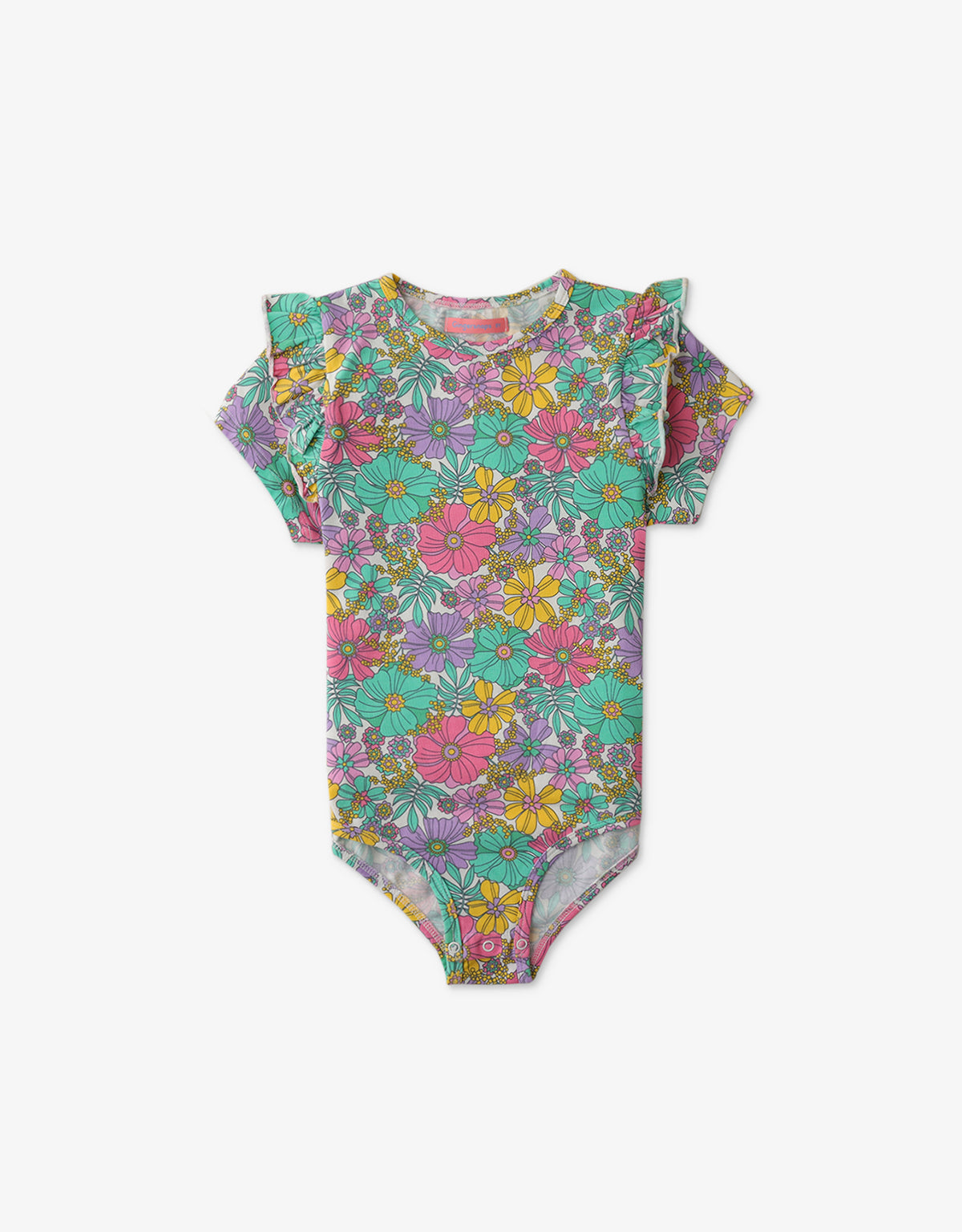 GIRLS FLORAL PRINT JERSEY BODYSUIT