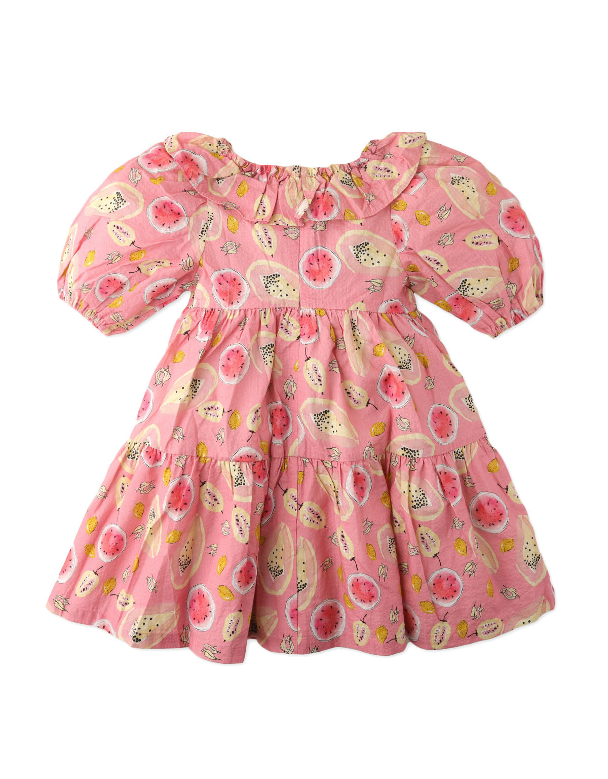 GIRLS TUTTI FRUITI BUBBLE SLEEVES  DRESS