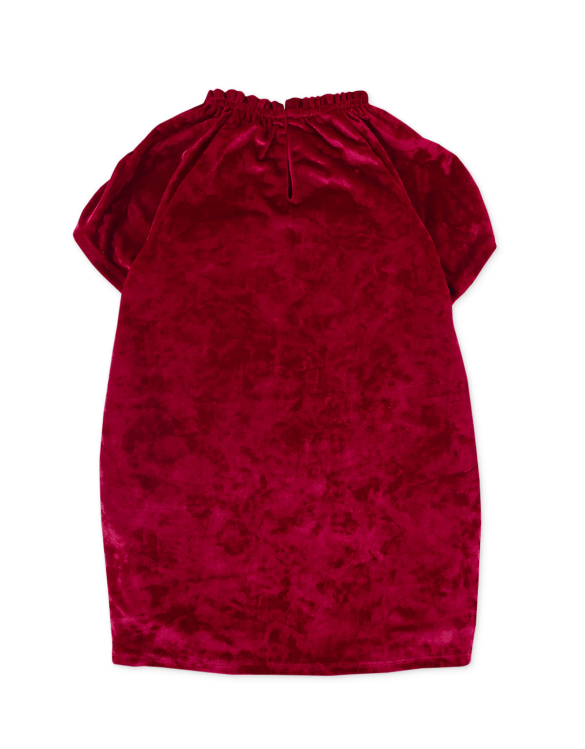 GIRLS RAGLAN VELVET DRESS WITH RIBBON ON NECK