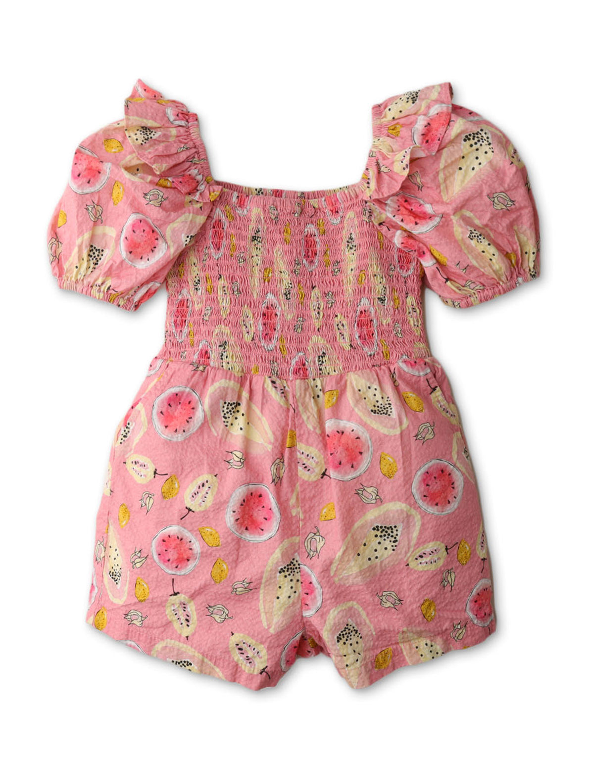 GIRLS TUTTI FRUITI SMOCKED PLAYSUIT