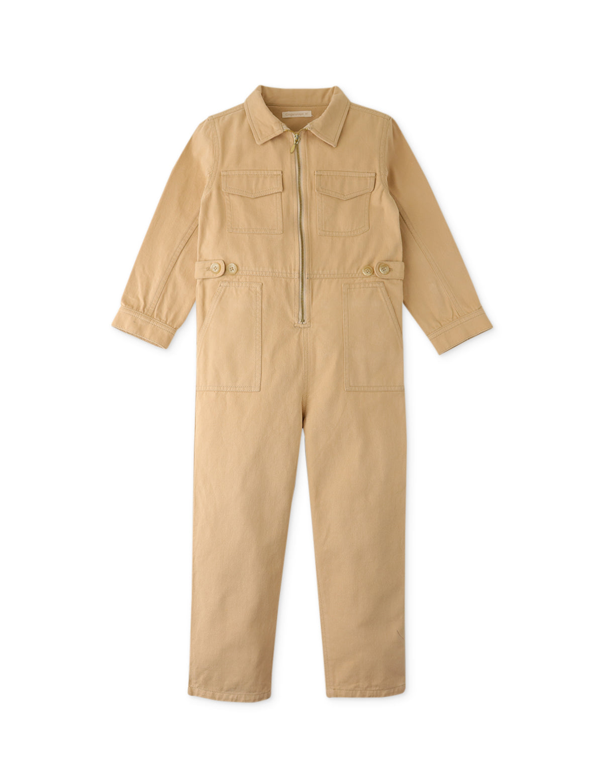 GIRLS ZIP-UP TWILL BOILERSUIT