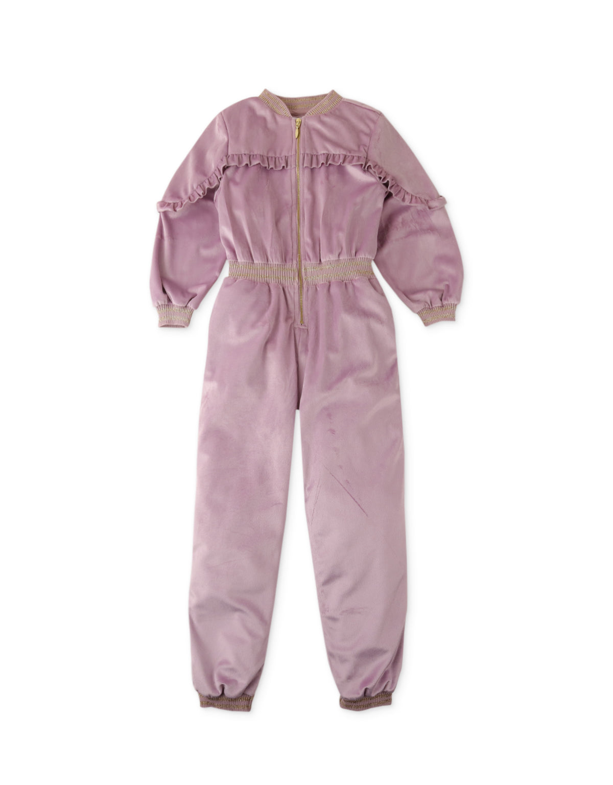 GIRLS VELOUR ZIP-UP TRACKSUIT