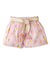 GIRLS IKAT PRINT SHORTS WITH BELT WITH POMPOM AND TASSEL