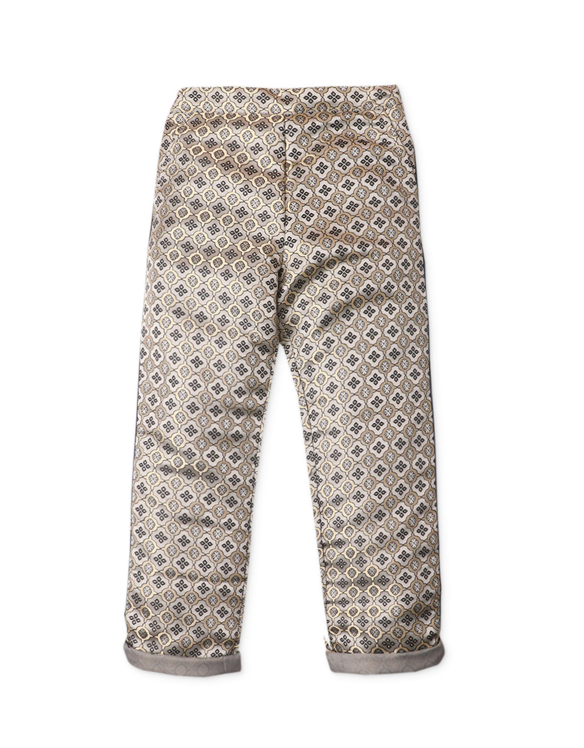 GIRLS JACQUARD PANTS WITH SIDE TRIM