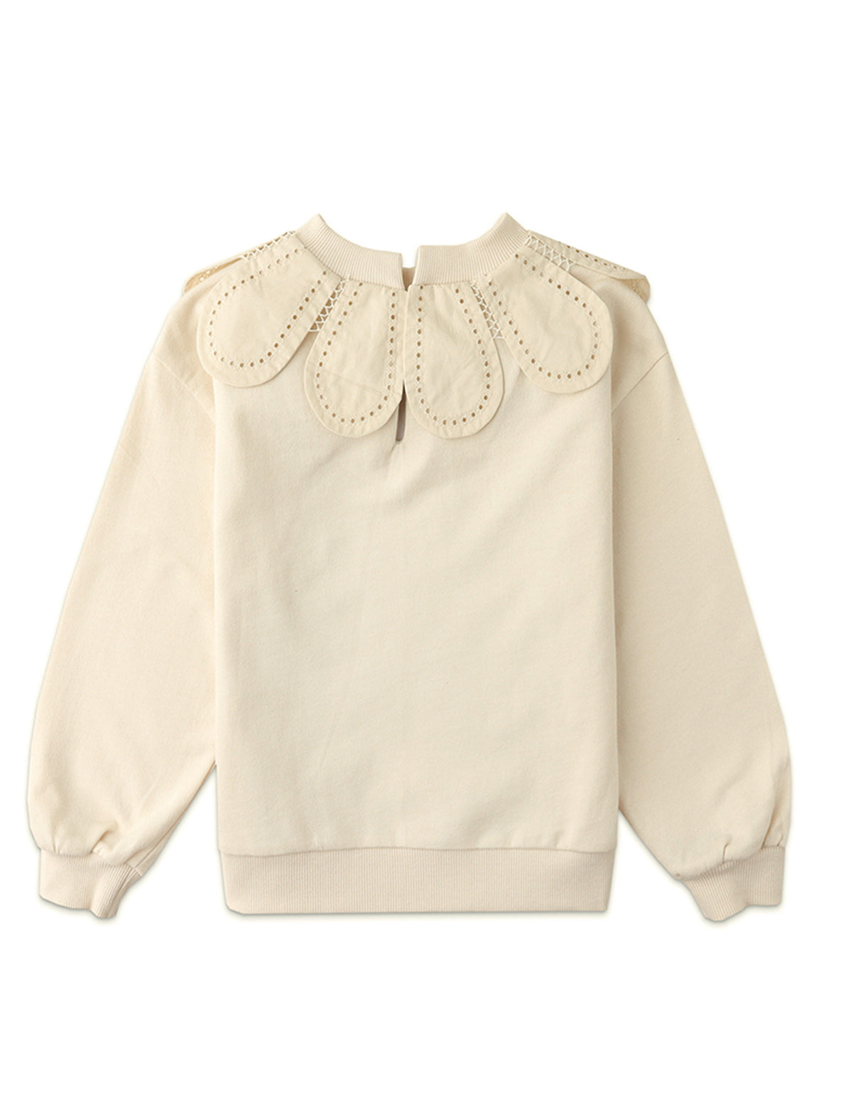 GIRLS PULLOVER WITH SCALLOP COLLAR