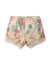 GIRLS PINEAPPLE PRINT LAYERED SHORTS WITH LACE WAISTBAND