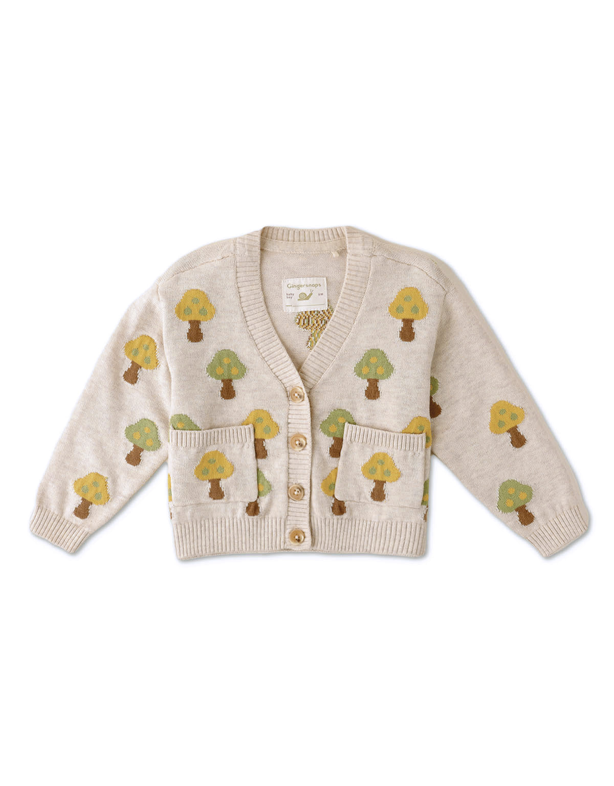 BABY BOYS MUSHROOM INTARSIA CARDIGAN